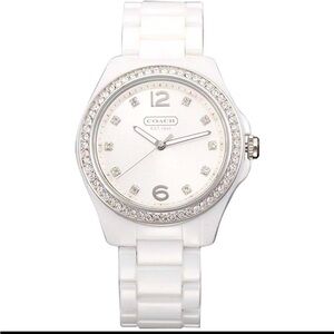 Women’s white Coach watch
